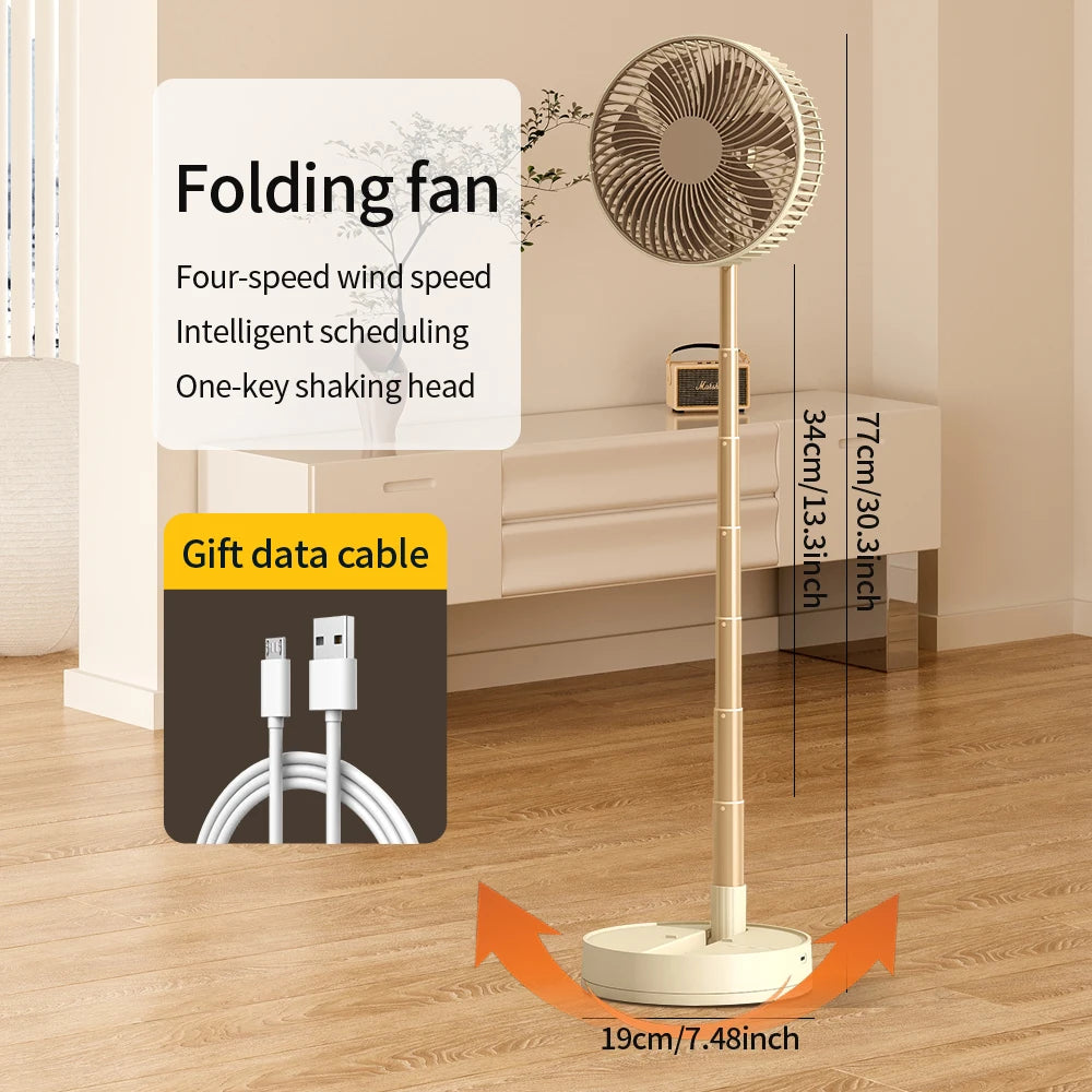 KASYDoFF Portable Oscillating Desk Fan, 8-Inch& 5400mAh USB Battery Operated Fan with 4 Speed Strong Airflow Foldable Personal