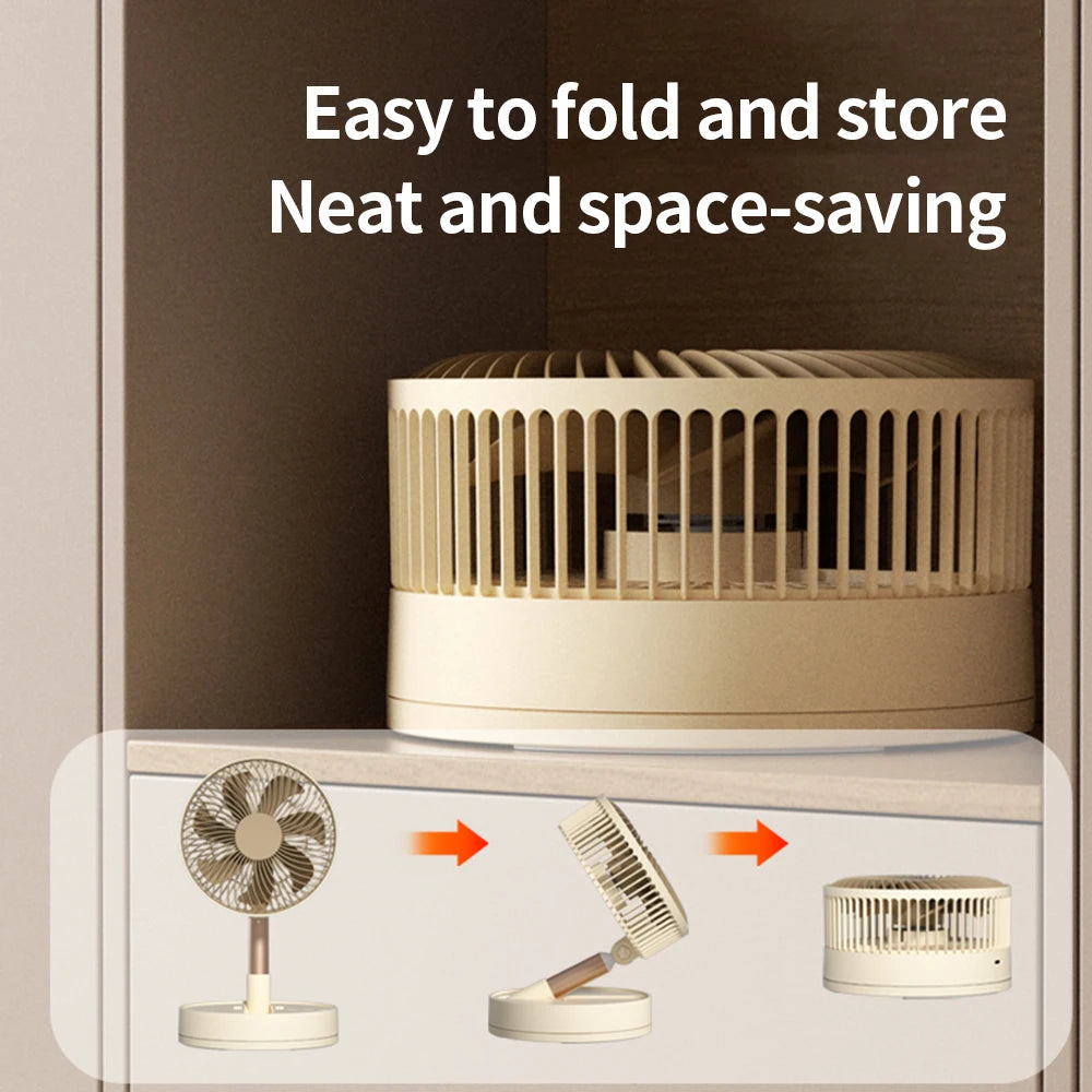 KASYDoFF Portable Oscillating Desk Fan, 8-Inch& 5400mAh USB Battery Operated Fan with 4 Speed Strong Airflow Foldable Personal