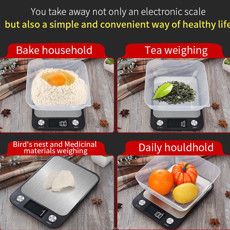 Digital Kitchen Scale 15Kg Stainless Steel