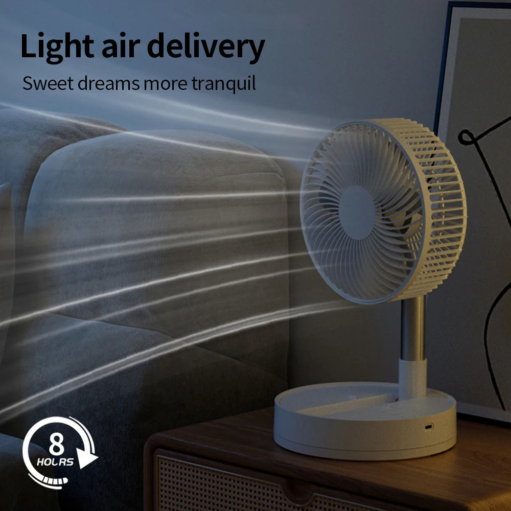 KASYDoFF Portable Oscillating Desk Fan, 8-Inch& 5400mAh USB Battery Operated Fan with 4 Speed Strong Airflow Foldable Personal