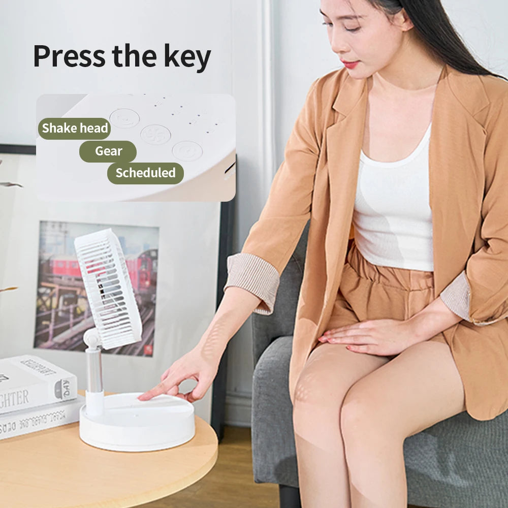 KASYDoFF Portable Oscillating Desk Fan, 8-Inch& 5400mAh USB Battery Operated Fan with 4 Speed Strong Airflow Foldable Personal