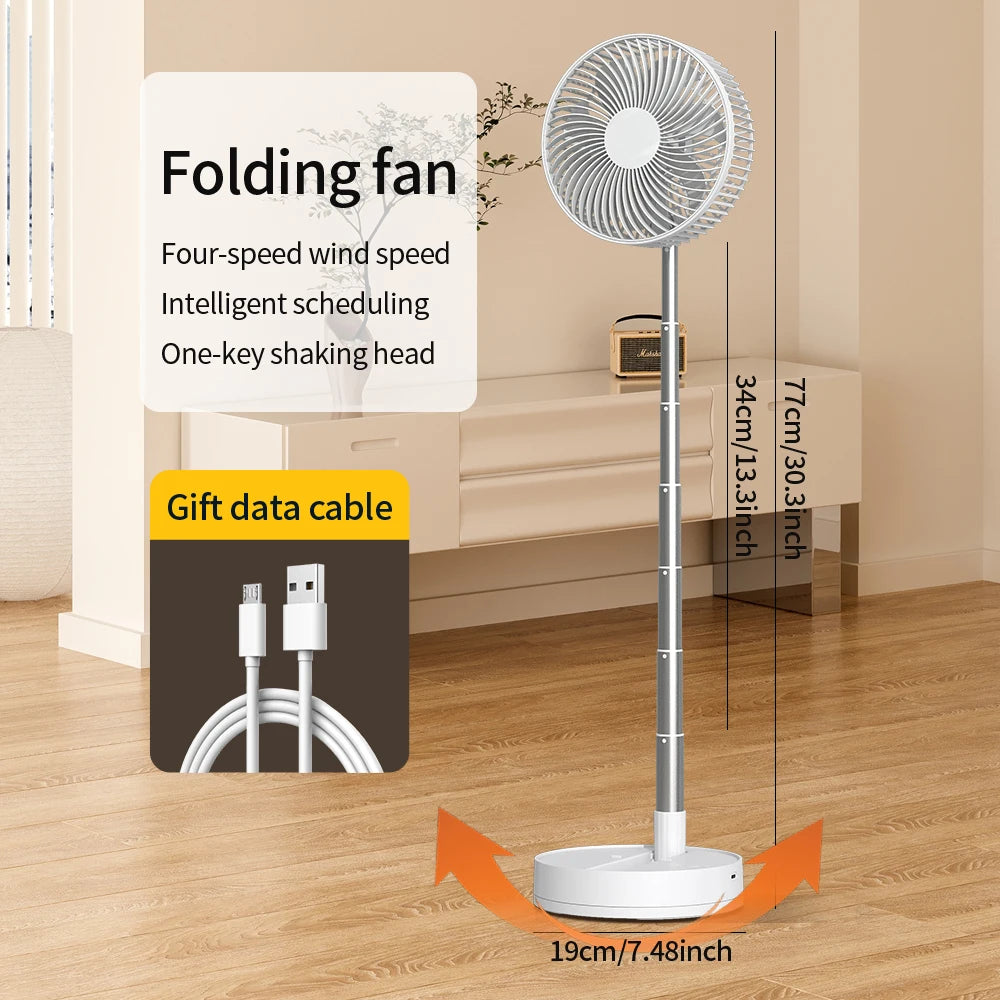 KASYDoFF Portable Oscillating Desk Fan, 8-Inch& 5400mAh USB Battery Operated Fan with 4 Speed Strong Airflow Foldable Personal